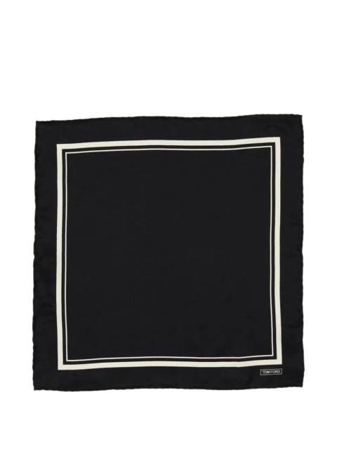 TOM FORD POCKET SQUARE TONAL FRAME IN SILK