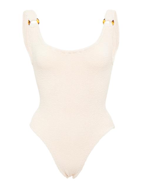 Hunza G Domino Seersucker Swimsuit neutral