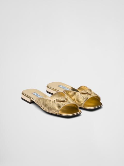 Prada Satin slides with crystals
