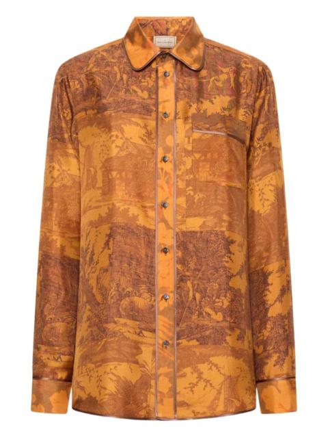 Pierre-Louis Mascia long-sleeve silk shirt