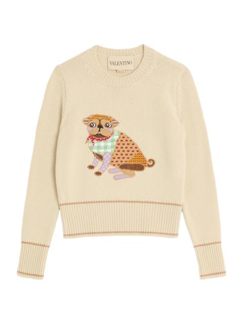 Valentino Women's Le Chien De La Maison Embroidered Sweater - Birch Multicolour