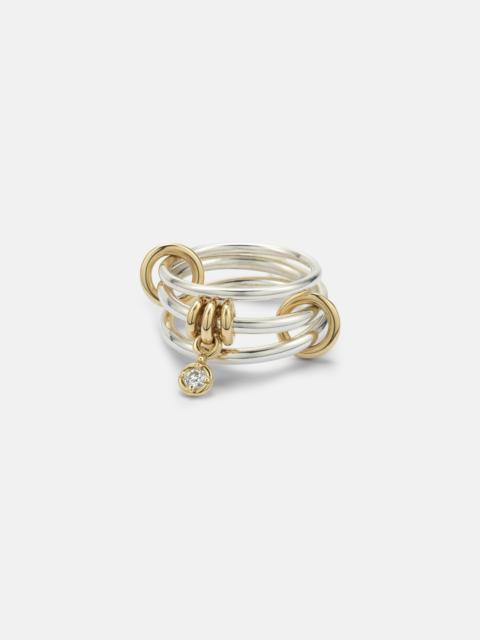 Spinelli Kilcollin Piera 925 sterling silver and 18kt gold ring with diamond