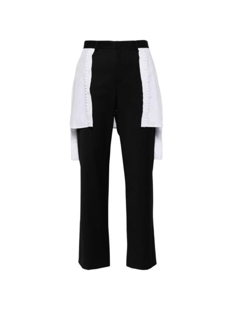 layered wool-blend trousers