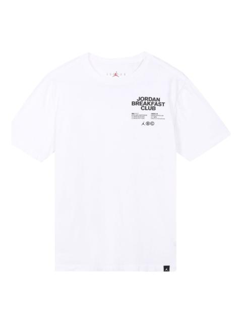 Jordan Men's Air Jordan Minimalistic Alphabet Printing Round Neck Casual Short Sleeve White T-Shirt DQ7385-
