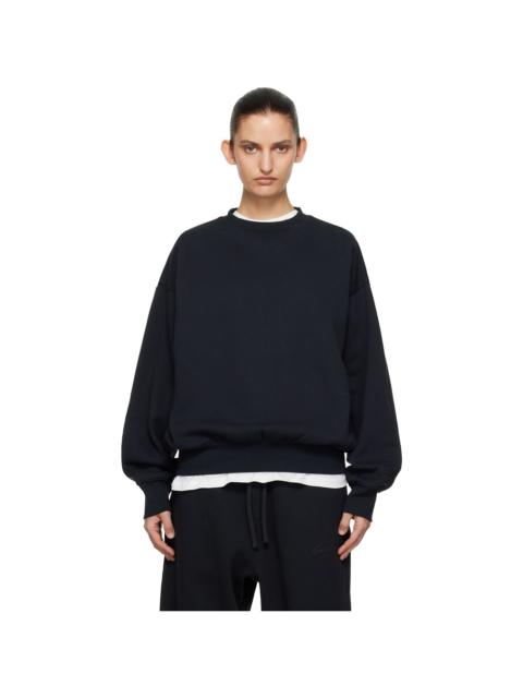 ESSENTIALS Black Classic Crewneck Sweatshirt