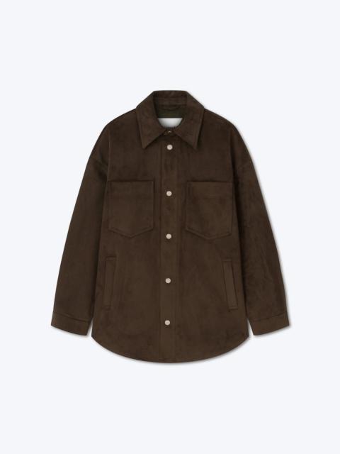 Nanushka MARTIN - Alt-suede overshirt - Coffee bean