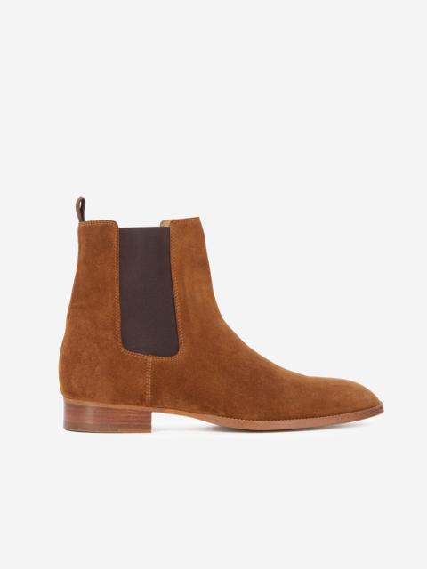 The Kooples BROWN SUEDE LEATHER CHELSEA BOOTS
