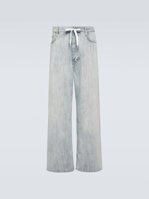 BALENCIAGA Mid-rise cotton twill wide-leg pants