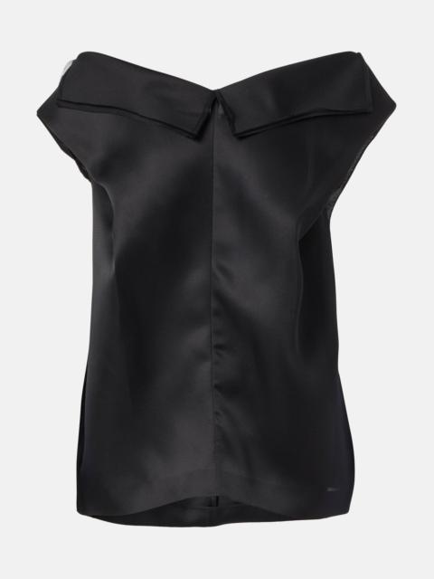 KHAITE Selly off-shoulder silk gazar top