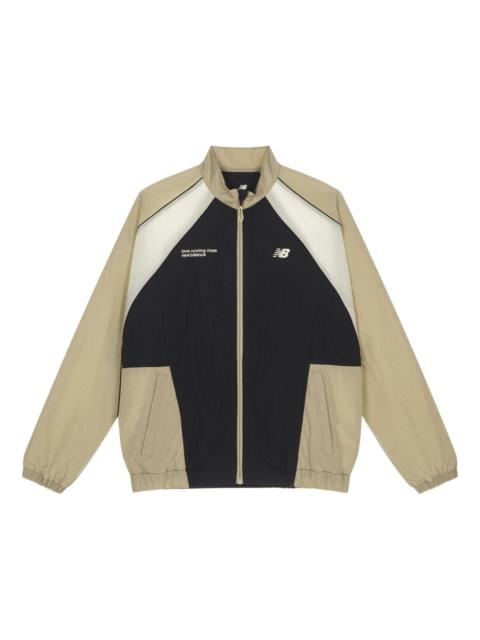 New Balance New Balance Color Block Woven Windbreaker 'Beige Black' NAE24011-BWN
