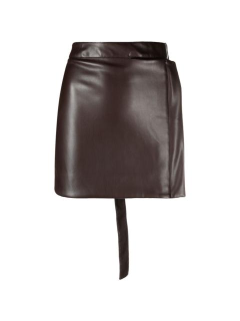 high-waisted belted mini skirt