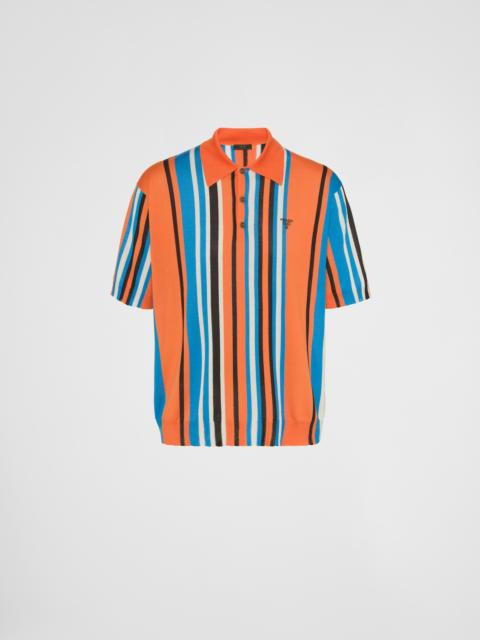 Prada Silk jacquard polo shirt