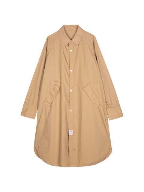 oversize-design buttoned midi coat