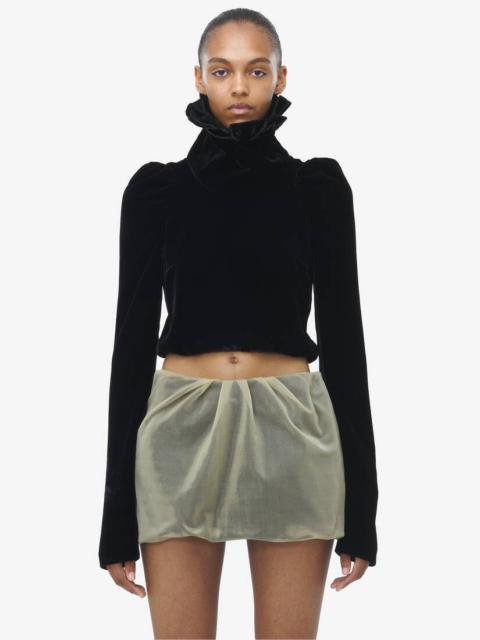 Alexander McQueen Velvet Cropped Top