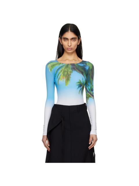 MM6 Maison Margiela Blue Archive Print Bodysuit
