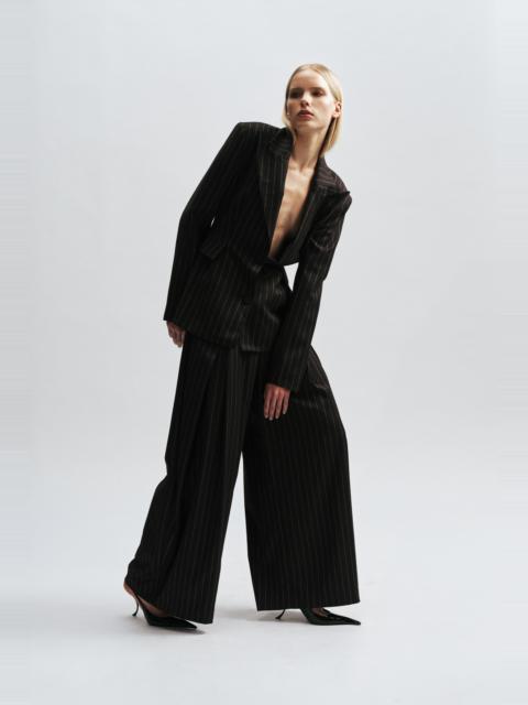 BARDOT Laurie Pleat Front Stripe Pant In Black Stripe
