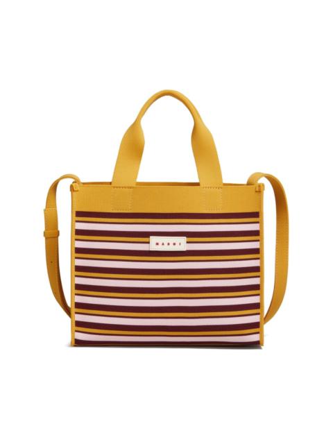 Marni small Shopping striped tote bag