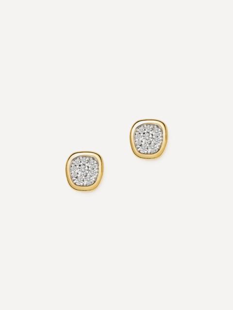 MISSOMA 18ct Gold-Plated Molten Soft Square Pavé Stud Earrings