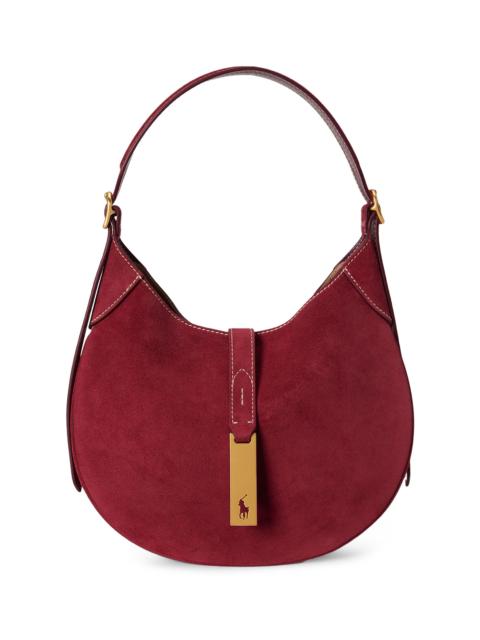 Polo Ralph Lauren Women's Small Polo ID Suede Shoulder Bag - Red