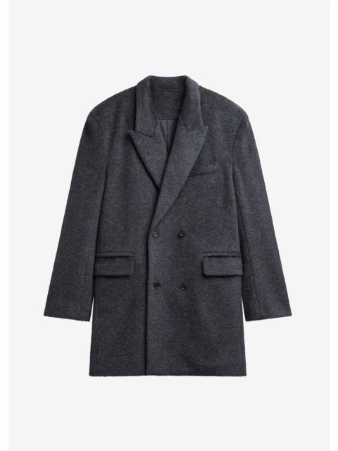 The Frankie Shop Coblence Textured Wool-Blend Coat - Dark Grey