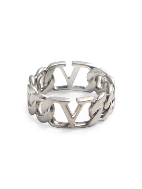 Valentino Men's VLogo Signature Metal Ring - Palladium