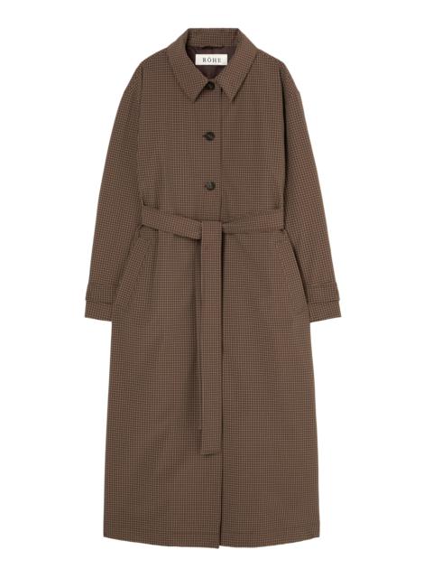 RÓHE Technical Check Belted Coat brown
