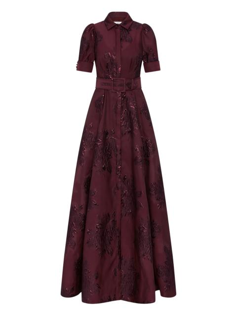 REBECCA VALLANCE Arlette belted floral short-sleeve maxi dress