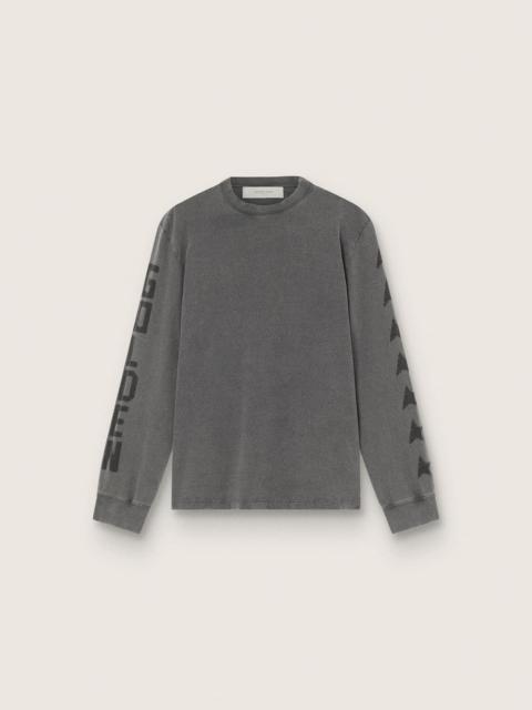 Golden Goose Men's long-sleeved T-shirt in anthracite cotton with print
