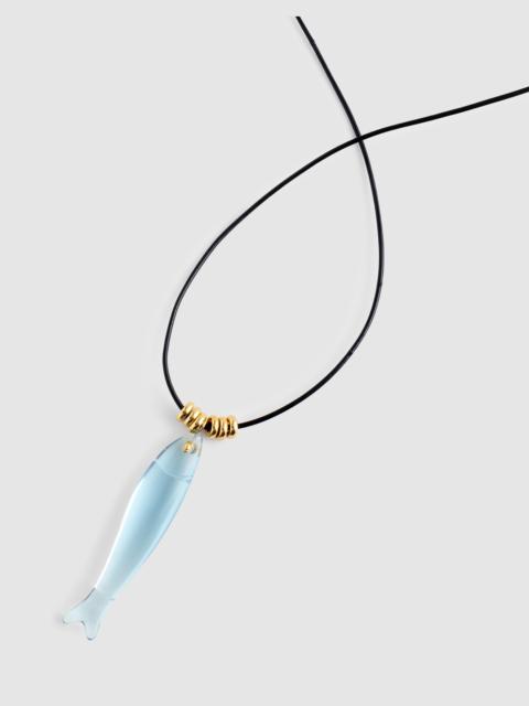 Madewell Fish Charm Leather Cord Necklace