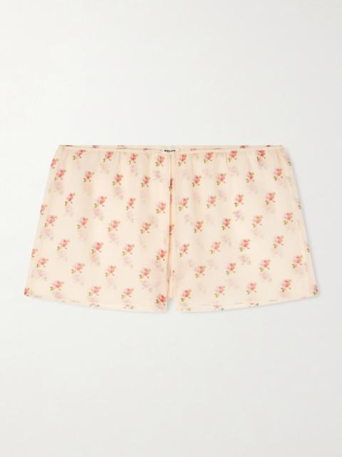 KHAITE Tilly Floral-print Silk-chiffon Shorts