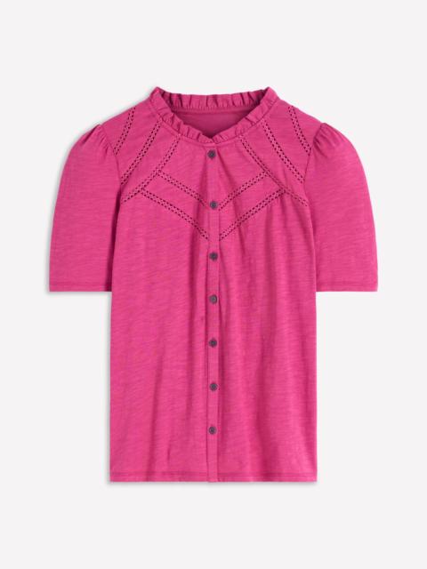 BODEN Bea Short Sleeve Shirt-Red Violet