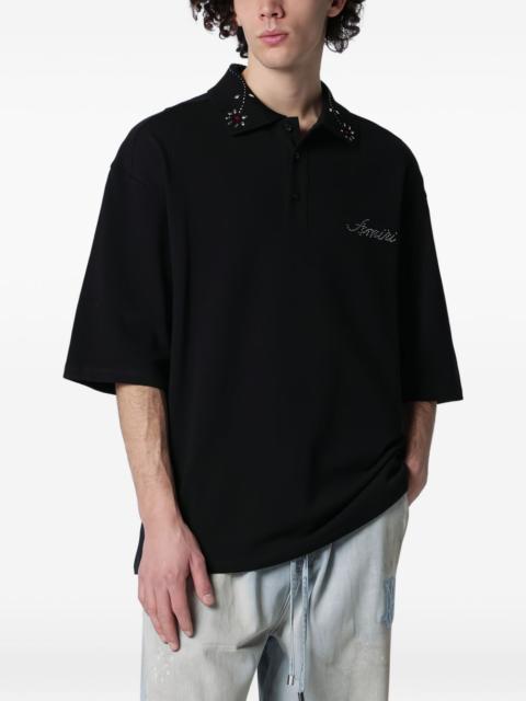 stud-collar polo shirt