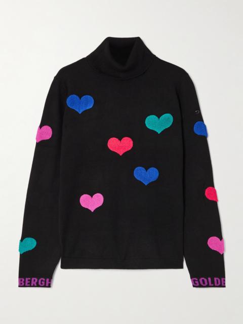 GOLDBERGH Bacio Appliquéd Knitted Turtleneck Sweater
