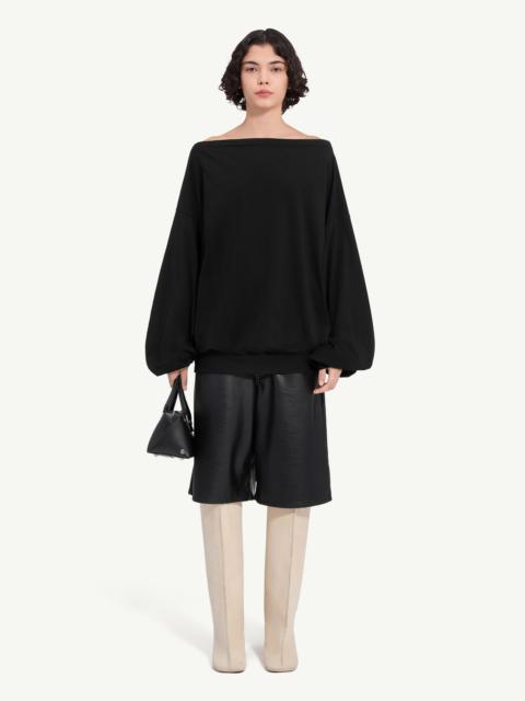 MM6 Maison Margiela Flag label cotton jersey asymmetric top