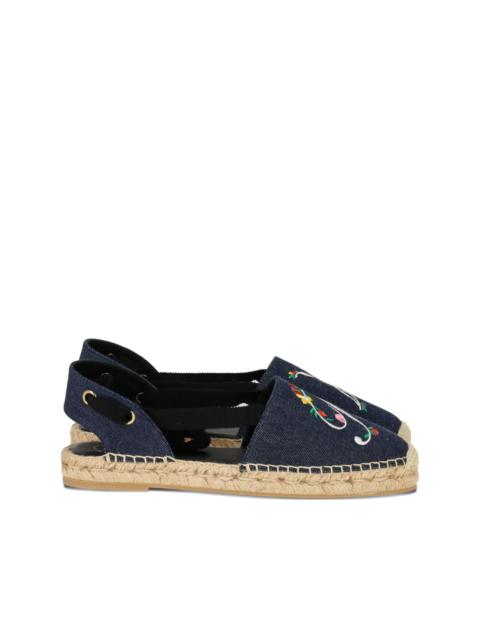 Roger Vivier embroidered denim espadrilles