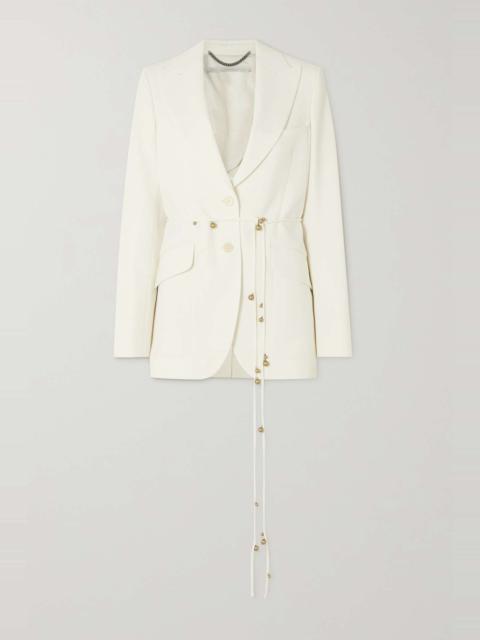 Stella McCartney Belted embellished twill blazer