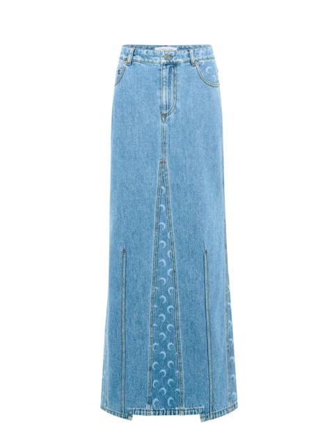 Marine Serre Moon Laser Denim Long Skirt