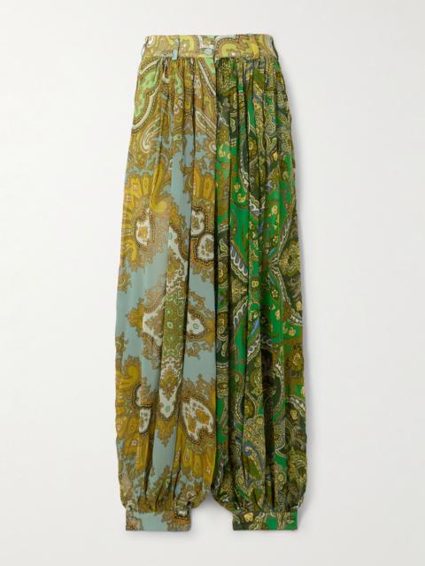 ALÉMAIS Clemenza pleated paisley-print crepe tapered pants Multi