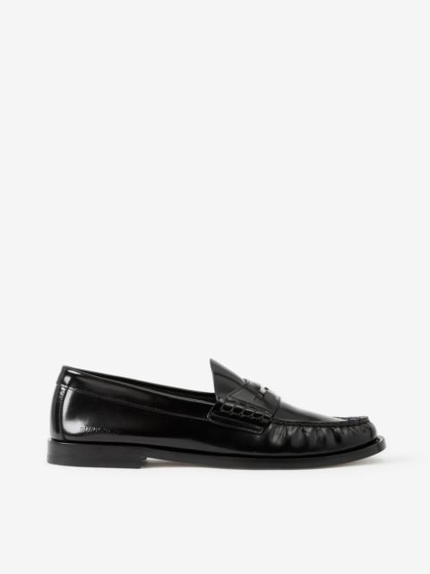 Burberry Coin Detail Leather Penny Loafers