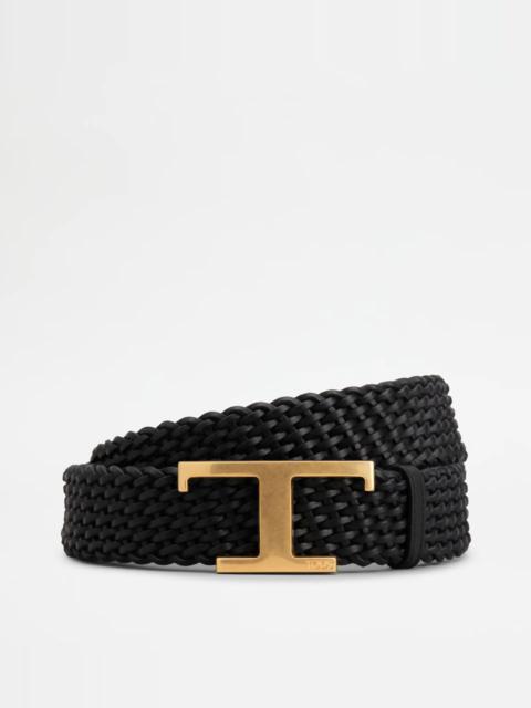 Tod's TIMELESS BELT IN LEATHER - BLACK