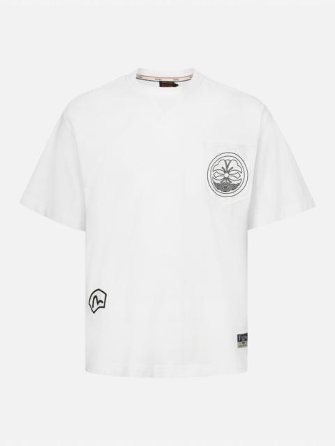 EVISU MULTI-POCKET PRINT AND SEAGULL BRUSHSTROKE DAICOCK PRINT RELAX FIT T-SHIRT