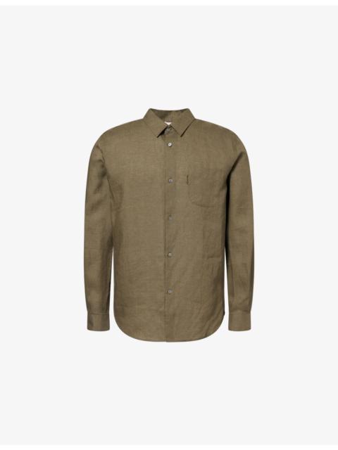 Derek Rose Monaco Long-Sleeve Linen Shirt