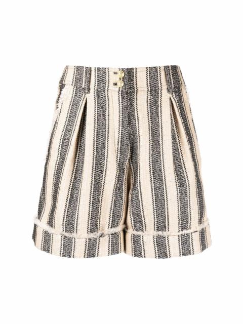 striped pique shorts