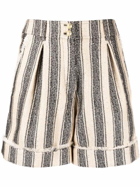 striped pique shorts