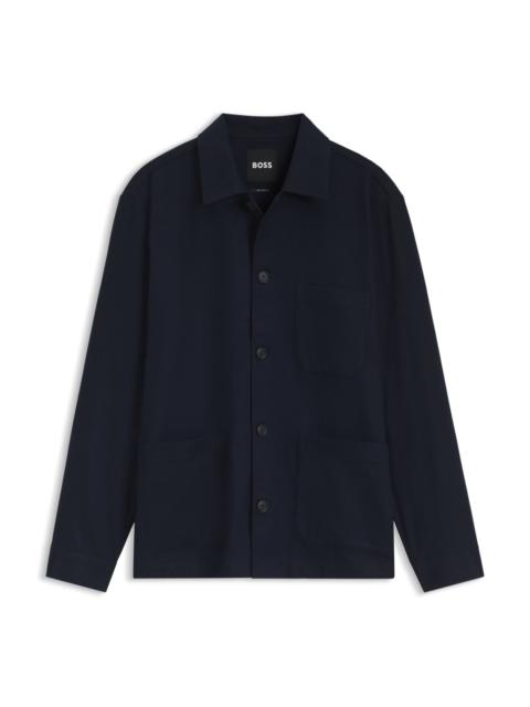 BOSS RELAXED-FIT SHIRT IN SOLID HEAVYWEIGHT FLANNEL