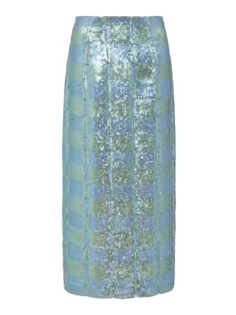 markarian Lucida Gingham Sequin Skirt