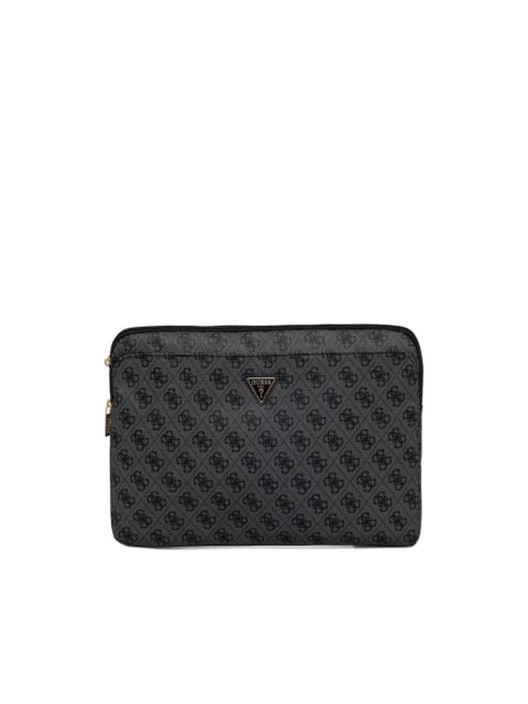 GUESS USA monogram-print logo-plaque laptop bag