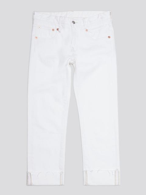 R13 CUFFED BOY STRAIGHT - SUTTON SELVEDGE WHITE