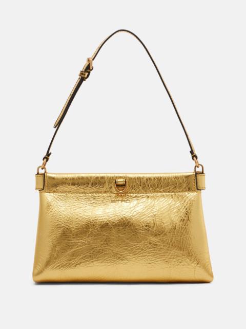Etro Talk Small metallic leather clutch