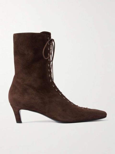 Totême Lace-up suede boots Brown